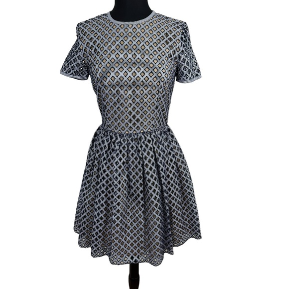 * Michael Kors Italy Dress Size 6 Fit and Flare Mini Dress Blue Runway Couture - Picture 1 of 15